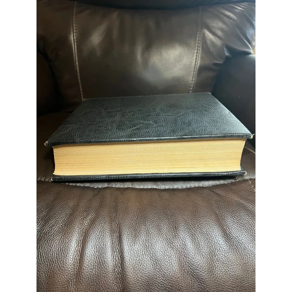 VTG Large Holy Bible Original Tongues Family Embossed Art Deco Cross Gold Trim